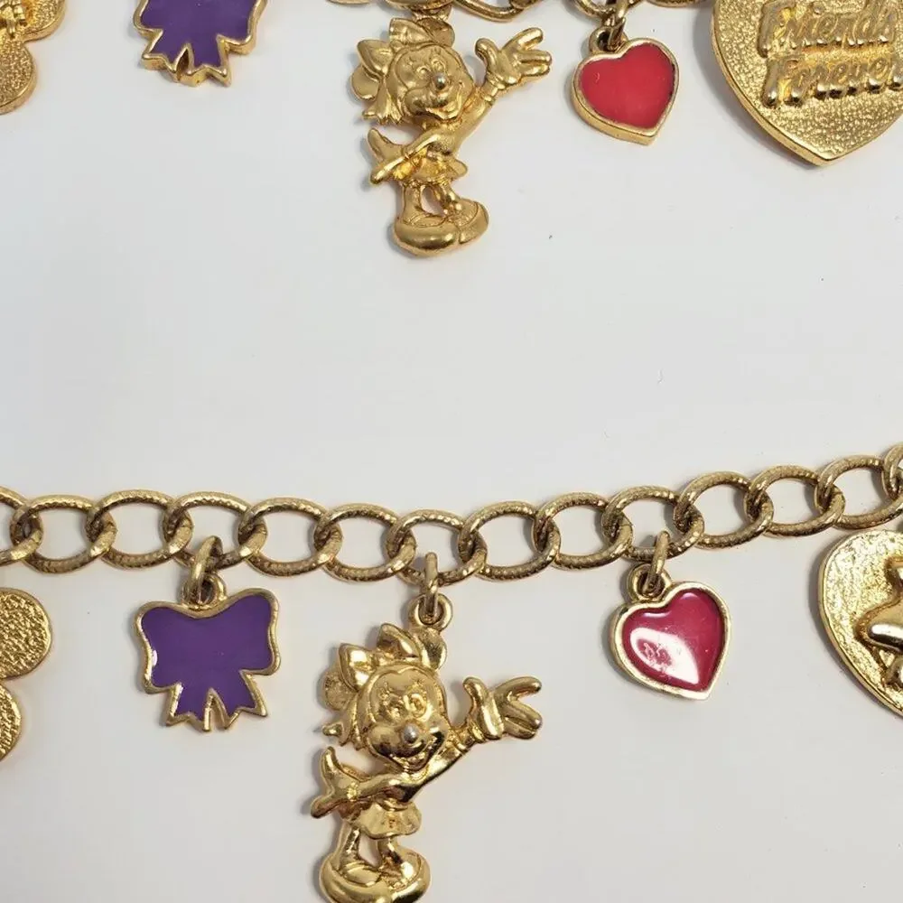Disney Minnie Mouse Best Friend Charm Bracelet Set Vintage